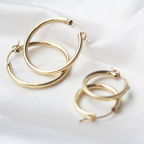 

gold filled hoop earrings modern jewelry minimalism boho brincos custom gift vintage pendientes oorbellen earrings for women, Golden