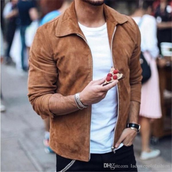 

designer mens solid jackets fashion zipper fly men short jacket homme casual spring and autumn clothes, Black;brown