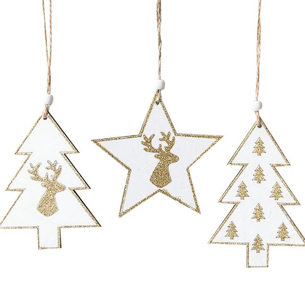 

christmas decorations for home wooden mini christmas tree deer hanging pendant ornaments home decor new year