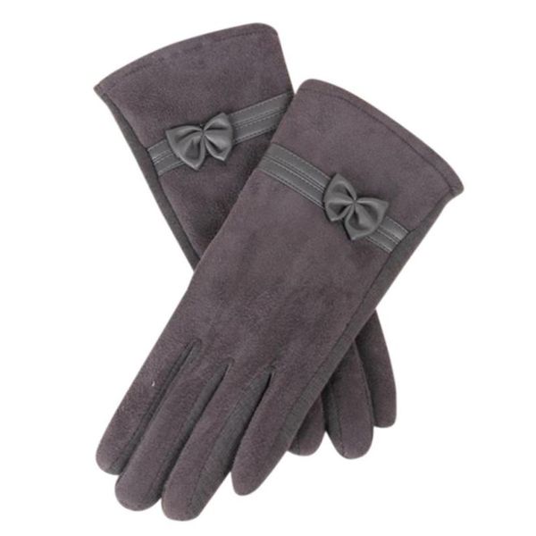 

2017 winter women fashion short gloves women suede mittens short fingers for female guantes sra invierno#lrew, Blue;gray