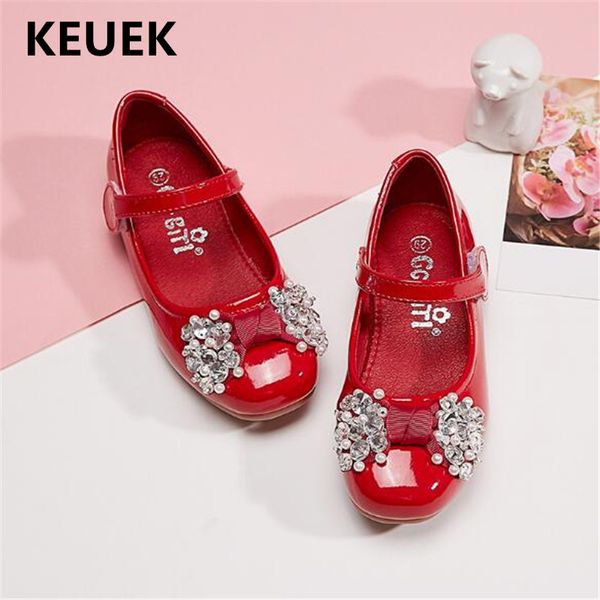 

new girls leatehr shoes toddler student berformance shoes princess rhinestones bow moccasins kids flats breathable 03, Black;grey