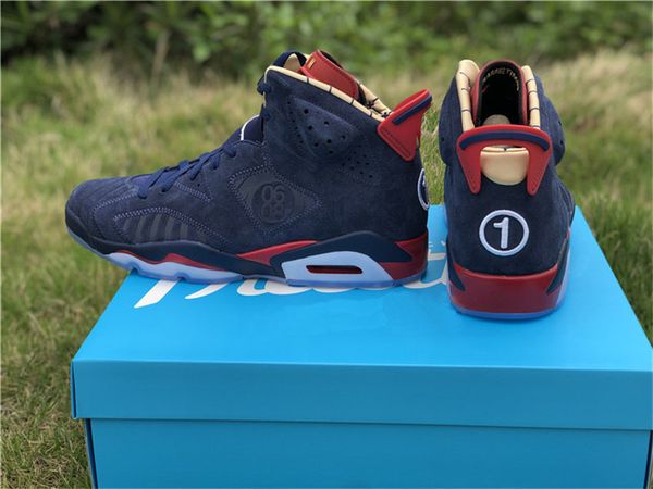 

2019 authentic 6 doernbecher 15th anniversary ci6293-416 midnight navy white varsity red metallic gold man basketball shoes sneaker