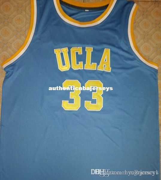

#33 lew alcindor ucla bruins bule basketball jersey embroidery stitched customize any name and name xs-6xl vest jerseys, Black;blue