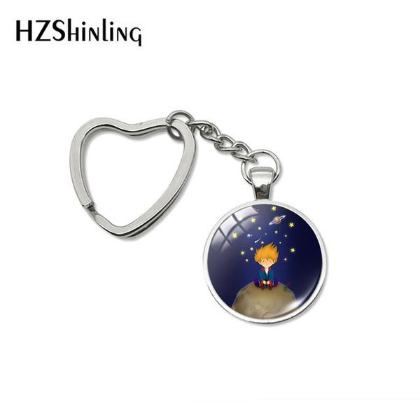 

2019 new fashion lovely the little prince heart kechains hand craft jewelry car bag hold keyrings accessory gift for friends, Silver