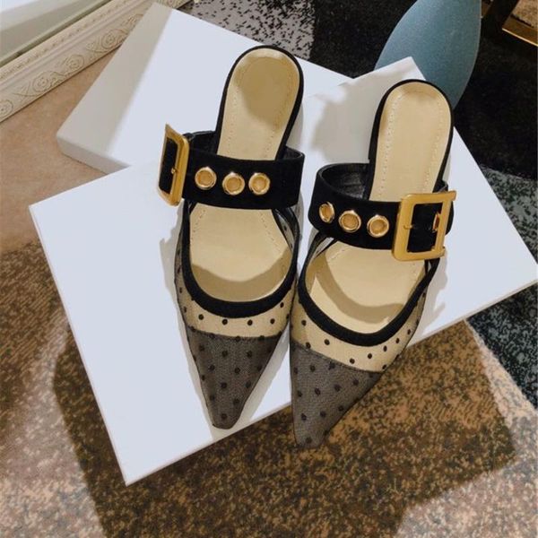 

fashion women's shoes genuine leather women's sandals pointed toe mesh summer shoes for woman plus size 34-43 leather sole, Black