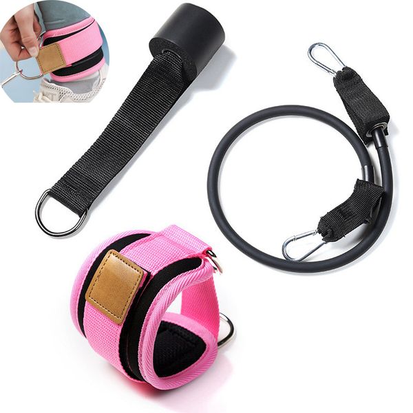 

3pcs/set indoor yoga leg slimming resistance band pilates stretch rope with ring and foot cover fitness pull rope bands