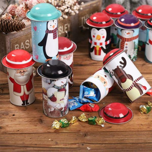 

christmas candy box decoration storage tin box children's gift bucket creative candy jar christmas decoration candy organizer