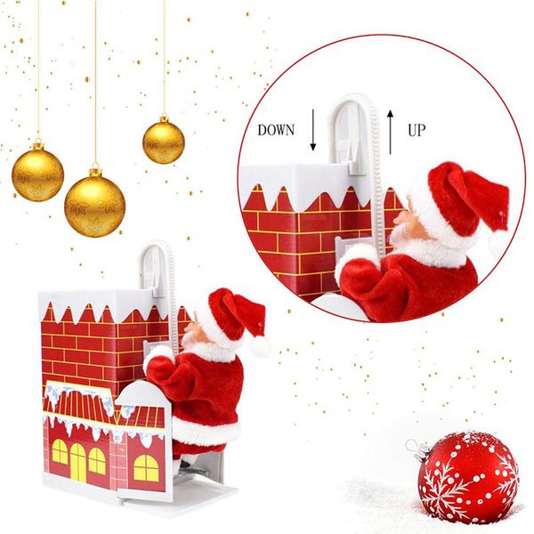 

christmas lovely gift climbing chimney santa claus with music christmas ornament present home decoration gadgets