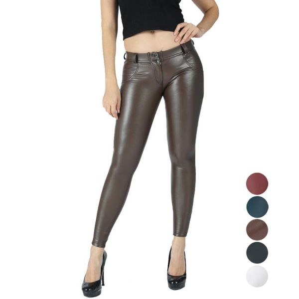 

women's pants & capris melody vegan leather womens skinny full length warm winter soft middle waisted sports leggings clothing silicon, Black;white