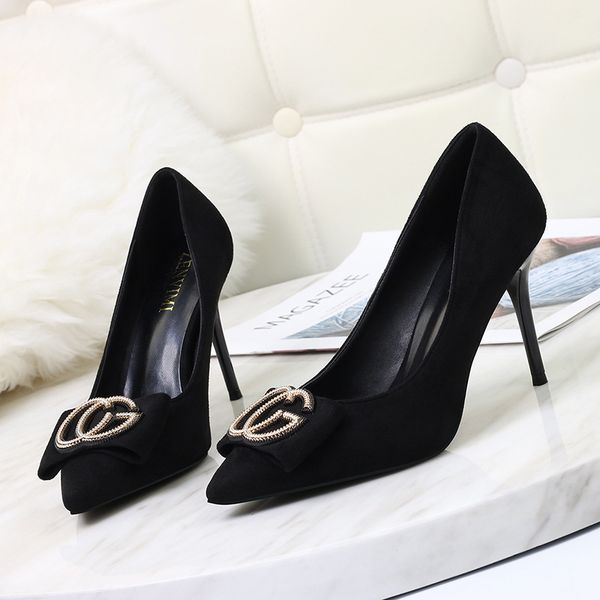 

9cm pumps spring new women's shoes pointed stiletto shallow mouth ladies high heels women's single shoes, Black
