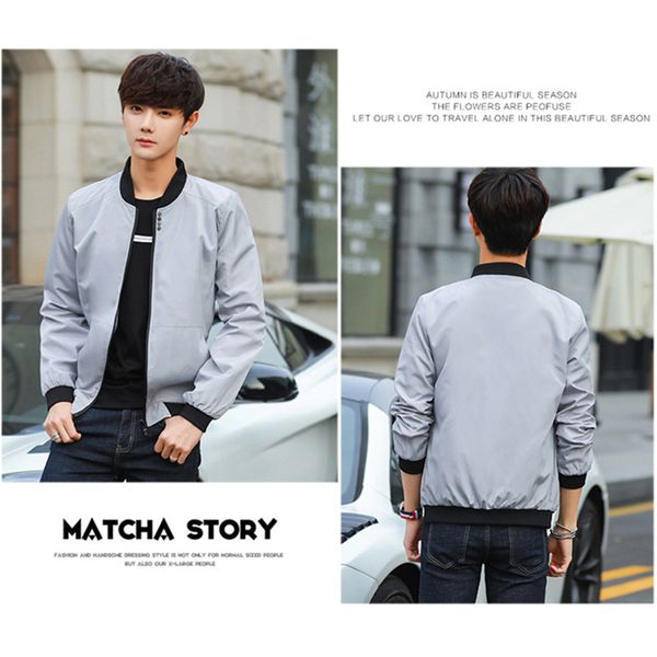 

droppshiping men casual coat thin simple baseball collar breathable slim coat for autumn j55, Black;brown