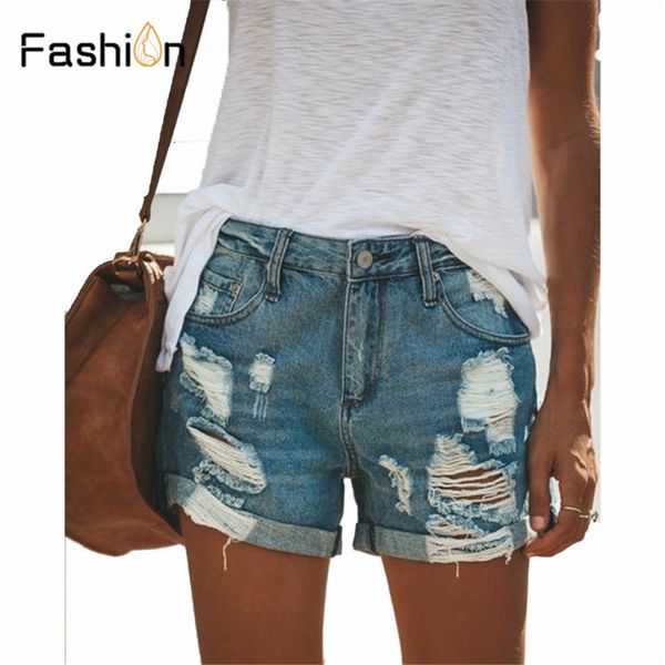 

2020 summer denim short jeans women high waist hole ripped shorts fashion casual slim plus size denim shorts lady ants, White;black