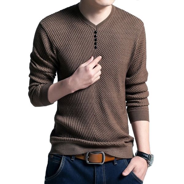 

oeak men classic solid knitted sweater 3xl men casual v-neck button pullovers autumn slim long sleeve mens knitting sweaters, White;black