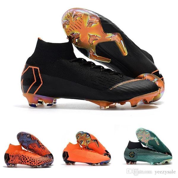 

soccer quality mens cleats mercurial superfly vi 360 elite ronaldo fg soccer shoes chaussures de football boots high ankle cheap