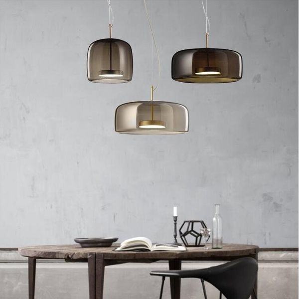 

modern creative glass art pendant lights simple living room dining bar pendant lamp led bulb gray