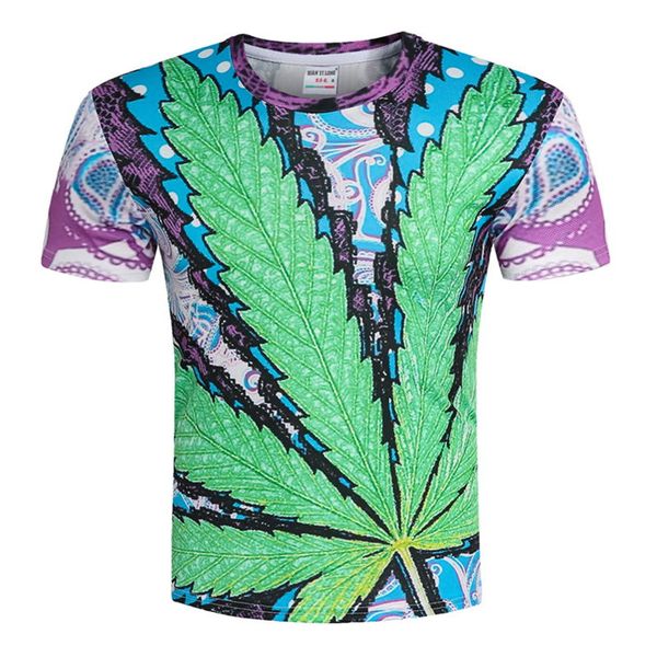 

dressing2020 fashion men/women t-shirt 3d leaves print short sleeve brand clothing t shirt mens clothes summer tees, White;black