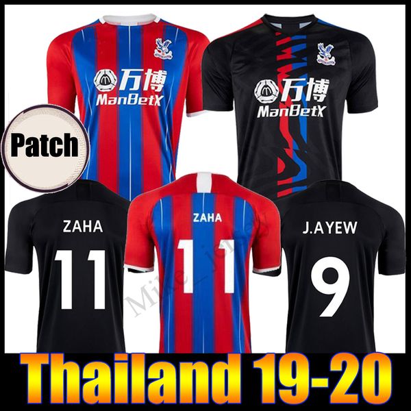 

19 20 crystal soccer jersey palace zaha 2019 2020 milivojevic townsend sakho benteke batshuayi football shirts maillot mens kits uniform set, Black;yellow