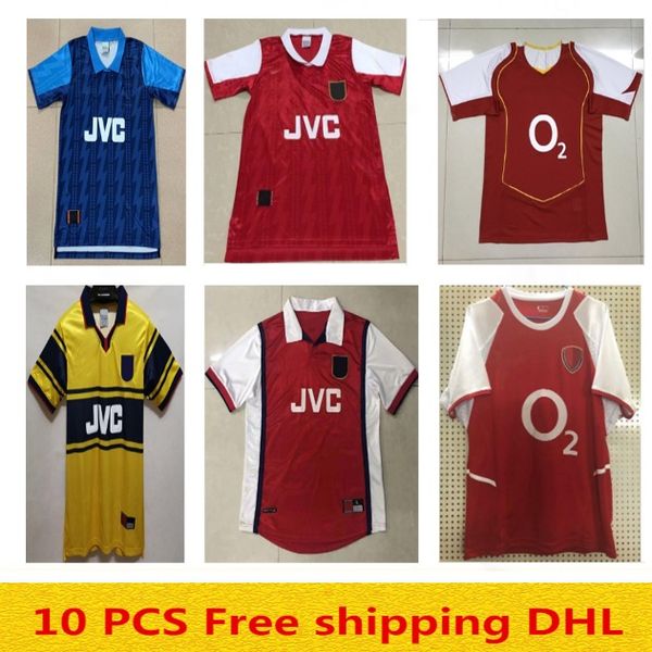 

1991 1993 arsen retro soccer jerseys 1994 1995 vintage football shirt 96 97 98 00 02 hartson campbell wright bergkamp merson classic uniform, Black;yellow