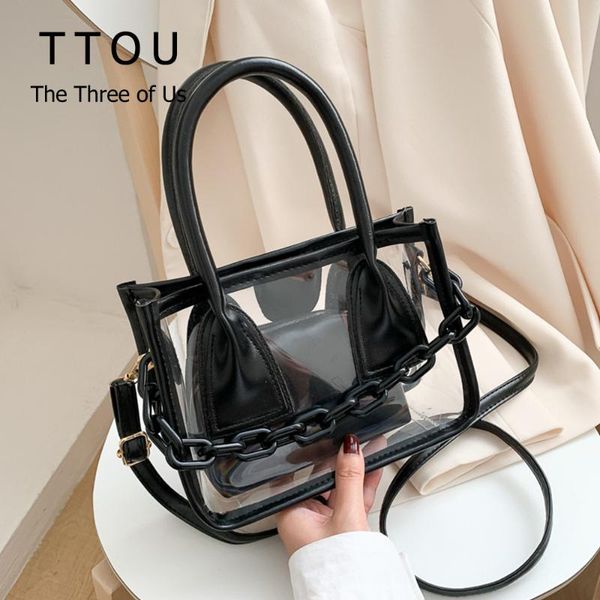 

мода прозрачный цепи дизайн кожа pu crossbody сумки для женщин 2020 solid color travel высокого качества плеча сумки