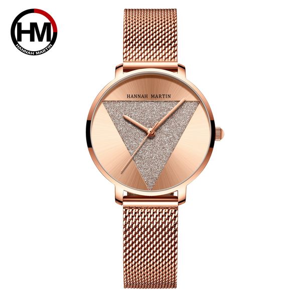 

japan quartz movement 30m 36mm women stainless steel mesh rose gold waterproof ladies watch dropshipping, Slivery;brown