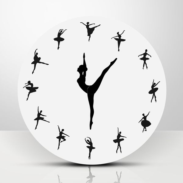 

ballet dancer modern design wall clock charming ballerina 3d wall clock creative nursery decor unique gift for ballerina