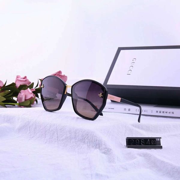 

designer sunglasses luxury sunglasses fashion brand for man woman glass driving uv400 adumbral with box 6 color little bee style g2984, White;black