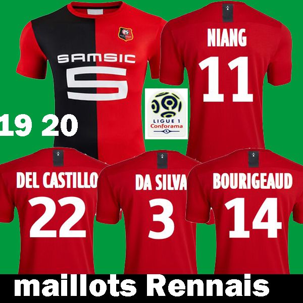 

2019 2020 niang stade rennais soccer jerseys 19 20 maillots rennes del castillo da silva morel hunou camavinga bourigeaud football shirts, Black;yellow