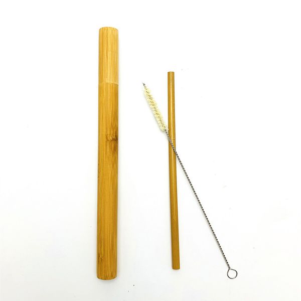 

natural bamboo drinking straw travelling set sisal hemp straws cleaning brush with organic bamboo straw tube carrying case
