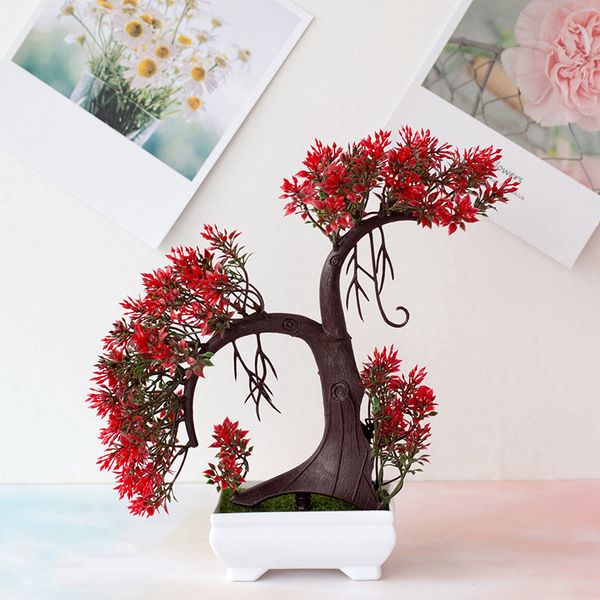 

uk plastic artificial fake bonsai potted plant ornaments home office decor 1#~5#