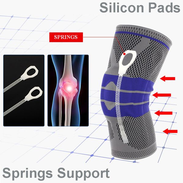 

1pc high elastic knee support brace kneepads adjustable patella basketball volleyball safety guard strap protector knee pads, Black;gray