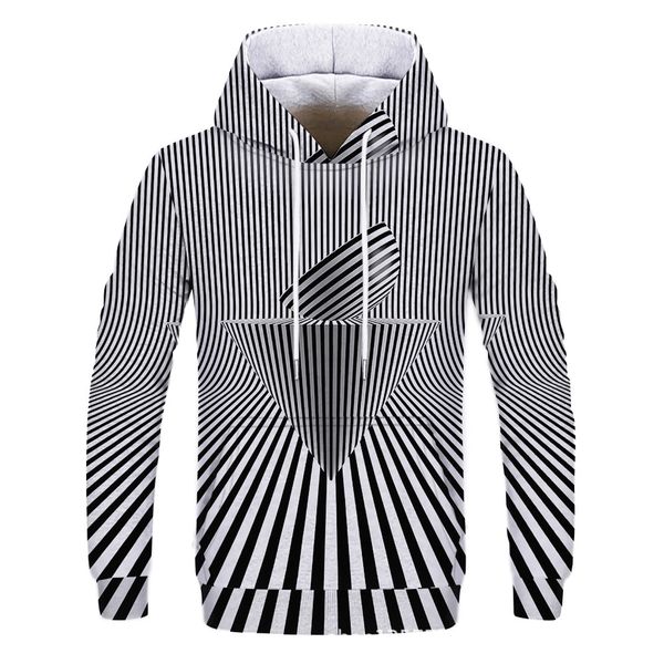 

mens designer black and white striped 3d digital printed sweater
