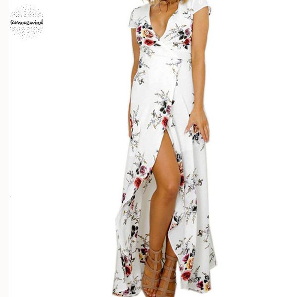 

длинные платья лета женская одежда белый цветок flare платье sexy v шеи split twill printed бальные платья платье дизайнер одежды, Black;gray