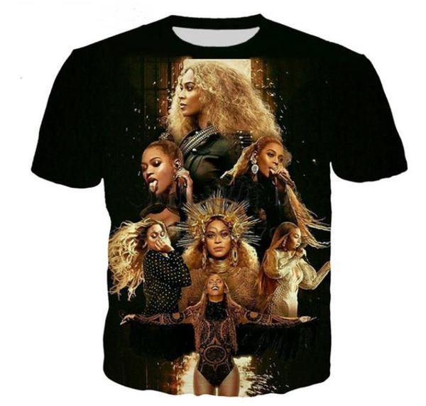 

2019 popular singer beyonce fashion summer short sleeve tshirt print men women 3d t shirt casual tees hip hop q840