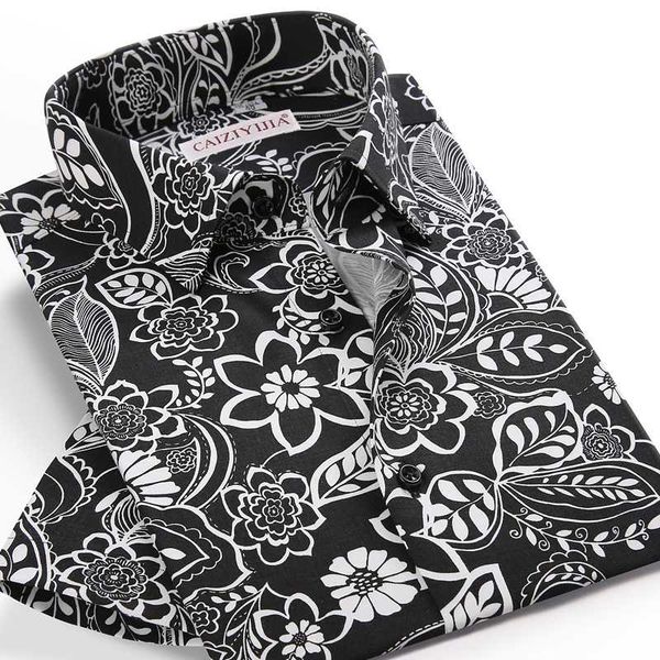 

men's short sleeve fashion floral print summer casual hawaiian shirts pocket-less design standard-fit flowers beach shirt, White;black