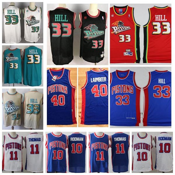 

basketball jerseys vintage detroitpistons dennis rodman 10 isiah thomas 11 college grant hill 33 ncaa bill laimbeer 40 mens stitched shirts