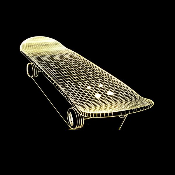 

foreign trade new pattern skate vehicle modeling colorful 3d small night-light remote control touch led gift atmosphere small desk lamp
