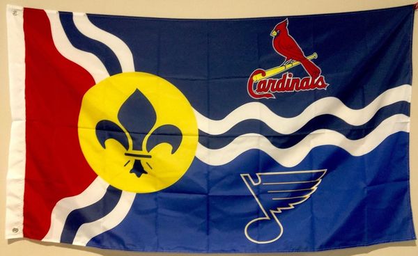 

st. louis cardinals st. louis blue large missouri state flag polyester grommets banner metal holes flag