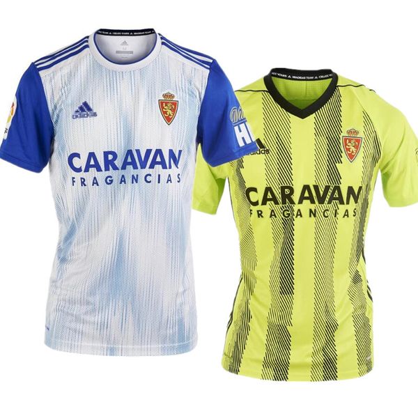 

2019 real zaragoza 23 hinji kagawa occer jer ey 19 20 home white 21 zapater occer hirt vazquez pombo arago a borja football uniform, Black;yellow