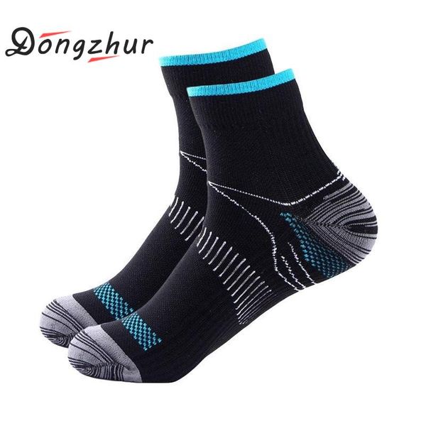 

socks compression for plantar fasciitis heel spurs arch pain cotton socks crew breathable soft cycling, Black