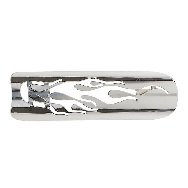 

pierced flame exhaust pipe heat shield cover guard for harley cruise white