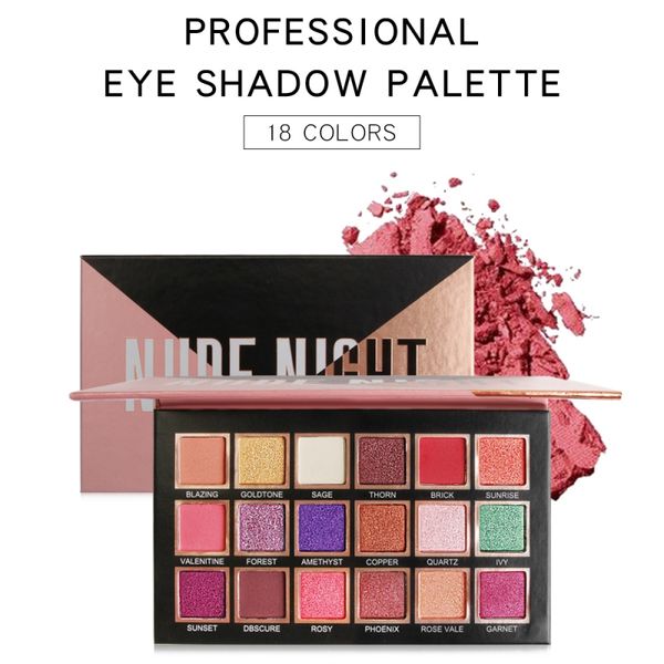

18 color professional matte eyeshadow palette waterproof smudge-proof easy to color shimmer eye shadow powder mkxj
