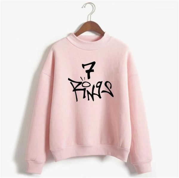 

womens designer sweatshirts fleece pullover hoodies plus size casual american singer long sleeve tshirts 7rings printed, Black