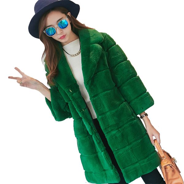 

real genuine natural fur coat women fashion three quarter sleeve fur jacket outwear custom any size, Black