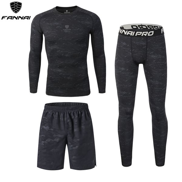 

men's sportswear running sets fitness compression tights sport suit leggings pants shirts soccer gym dry fit jogging clothes, Black;blue