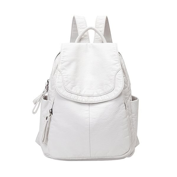 

backpack women soft leather casual bagpack white wash leather backpack mochila small school bags for teenage girls travel