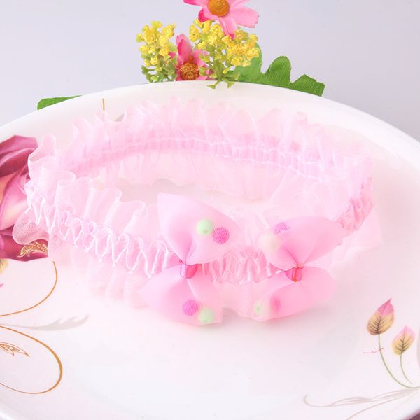 

m mism head accessories bow hairband colorful bead stretch lace hair bands for girls cute headbands hair accessories, Slivery;white