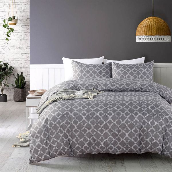 Home Textile New Stripe Solid Color Bedding Sets Modern Duvet