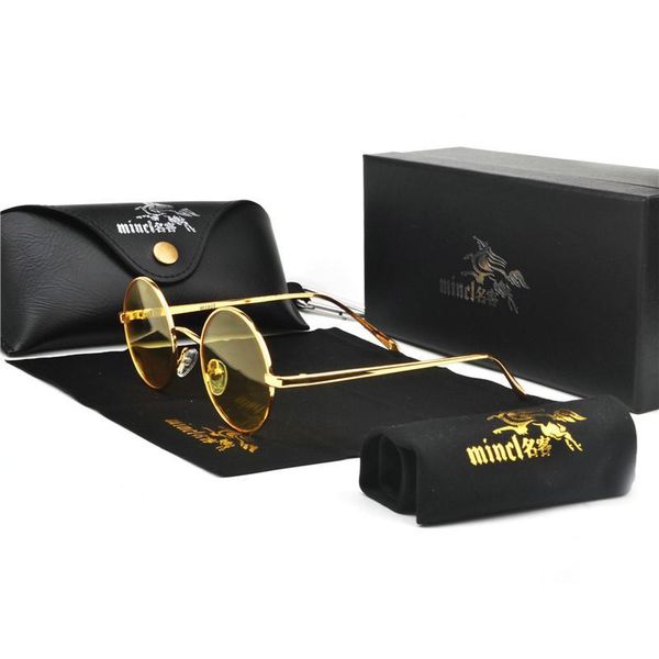 

mincl punk round transparent sunglasses men women anti-uv metal frame retro sun glasses mirror uv400 with box nxdr3573, White;black