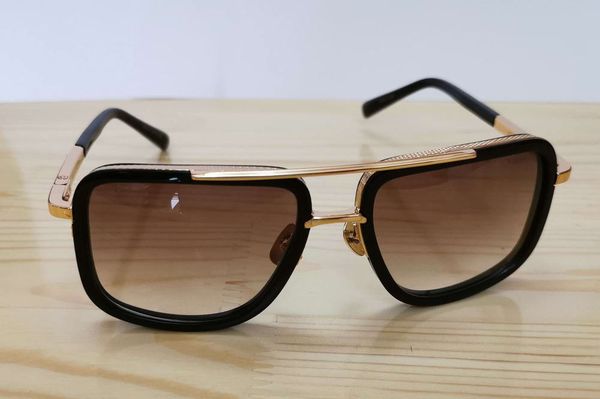 

square sunglasses 2030 titanium black gold brown shaded des lunettes de soleil mens sunglasses new with box, White;black