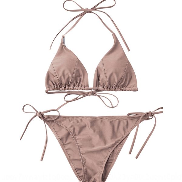 

2019 women's braided rope bandage woven rope bikini swimsuit women's bikini split swimsuit, White;black